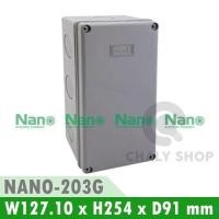 ราคา NANO Electric NANO 203G กล่องกันน้ำพลาสติก ฝาทึบ ขนาด W127 10xH254xD91 mm JUNCTION BOX IP65 สีเทา (1571530642)