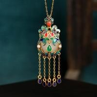 ราคา Her Lab Jewelry จี้หยกหยกหยกคุณภาพสูงสไตล์จีนมีพู่ห้อยระดับไฮเอนด์สร้อยทองหยกสีขาวชุบทองเครื่องประดับสุภาพสตรีคลาสสิก (19338989025)
