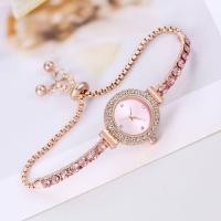 ราคา นาฬิกาควอตซ์ของผู้หญิงฝังเพชรหลากสีสายรัดเพชรเม็ดกลมนาฬิกาผู้หญิงปรับนาฬิกากําไลได้ฟรี (19687081659)