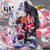 ราคา เสื้อฮาวายลายปลาคาร์ฟแดงชมพู A539 (16756707442)