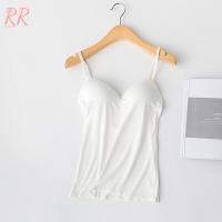 ราคา RR Womens Comfy Vest With Built In Bra V Neck Sleeveless Adjustable Strap Tank Top Tank Top Vest Top For Women Girls Ladies Summer V Neck Casual With Built In Bra Adjustable Strap (15591440041)
