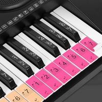 ราคา ammoon Piano Keyboard Keys Stickers for Beginners for 88 61 54 Keys Piano (19644583360)