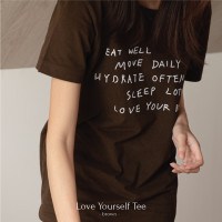 ราคา Mist of rain Love Yourself Tee เสื้อยืดสกรีนกำมะหยี่ รวม 4 สี (9089462032)