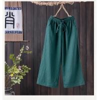 ราคา กางเกงผ้าฝ้ายผสมลินินสาวอวบขายาวผู้หญิงเกาหลี เอวสูง เอวยืด กางเกงผ้าลินินไซส์ใหญ่ กางเกงขาใหญ่ ขาบานฟรีไซค์ (8081580928)