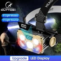 ราคา Outtobe ไฟฉายคาดหัว LED 5โคมไฟไฟฉายคาดศีรษะกันน้ำสำหรับใช้กลางแจ้งโคมไฟตกปลาไฟหน้าแบบ USB ชาร์จไฟได้ไฟคาดศีรษะกว้าง หัวไฟฉายคาดหัว (20762291058)