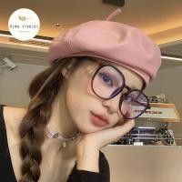 ราคา PING STUDIOS beret hat หมวกเบเร่ต์หนังวินเทจ หมวกแฟชั่นสีชมพู (20642897781)