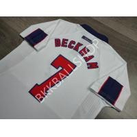 ราคา RETRO เสื้อฟุตบอลย้อนยุค ทีมชาติ England Home อังกฤษ เหย้า ชุดฟุตบอลโลก ปี 1998 พร้อมเบอร์ชื่อ 7 BECKHAM (20866635573)