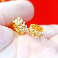 ราคา ต่างหูทองไมครอน ต่างหูทองไม่ดำ ชุบทองแท้ 100 ต่างหูทองชุบเศษทองคำแท้ สร้อยหุ้มทอง ชุบทอง 24K ไม่ลอก ไม่ดำ (20623804834)