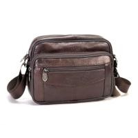 ราคา Chinatown Leatherกระเป๋าสะพาย ผู้ชาย หนังแท้ ซิปหน้า ฝาเล็กหน้าแนวนอน ใบกระทัดรัด สีน้ำตาลเข้ม (16395824324)