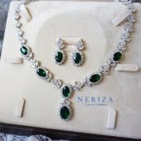 ราคา Neriza Jewelry ชุดเครื่องประดับเพชรสังเคราะห์ประกายไฟเทียบเท่าเพชรแท้ จัดส่งฟรีพร้อมกล่องNZC042 (13110711217)