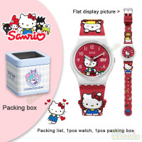 ราคา ของแท้100 Sanrio Hello Kitty นาฬิกาสำหรับเด็กเด็กผู้หญิงเมโลดี้นาฬิกาควอตซ์กันน้ำสำหรับเด็กนาฬิกาข้อมือน่ารักเด็กผู้ชายเรืองแสงใสลายคิตตี้320 (20280653240)