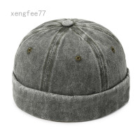 ราคา ผู้ชายผู้หญิง Brimless หมวก Beanie หมวกกะลาสีVintage Denim Street Dance Hat (15449000558)