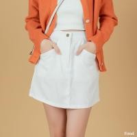 ราคา Fond กระโปรง ผ้าลูกฟูก เอวสูง กระดุมหน้า กระเป๋าข้าง S20 (17877219816)