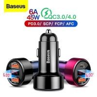 ราคา Baseus 45W Quick Charge 4 0 3 0 USB Car Charger Fast Charging สำหรับ iPhone 12 11 Xiaomi Samsung QC4 0 QC3 0 QC Type C PD Car Fast เครื่องชาร์จโทรศัพท์มือถือ (675446793)