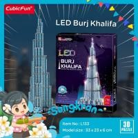 ราคา จิ๊กซอว์ 3 มิติ ตึกเบิร์จคาลิฟา Burj Khalifa LED L133 แบรนด์ Cubcifun ของแท้ 100 สินค้าพร้อมส่ง (531000764)