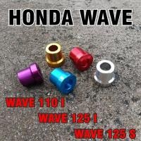 ราคา แบบสั้น บูทล้อหน้าอะลูมิเนียมสีม่วง ทรงเดิมติดรถ HONDA WAVE 125i 125s 110i (9539373724)