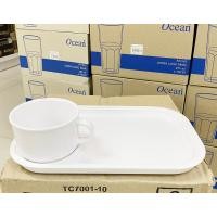 ราคา 1ชุด ชุดอาหารว่าง ถ้วยกาแฟพร้อมถาดรอง ชุดกาแฟ ชุดจัดเบรค ศรีไทยซุปเปอร์แวร์ ตรามือ Unica Flowerware Melamine Coffee Break Set (1569216361)