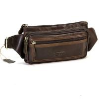 ราคา Chinatown Leather กระเป๋า ผู้ชาย หนังวัวแท้ คาดเอว สะพายหน้าอก ST ฝาหน้า สีน้ำตาลแทน (13388657222)