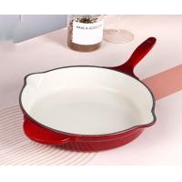ราคา Enameled Cast Iron Skillet Enameled Cast Iron Frying Pans 12 Inch Red Cast Iron Signature Iron Handle Skillet Cast Iron Pans Kitchen Dining CookwareWoks Stir Fry Pans (18590537652)