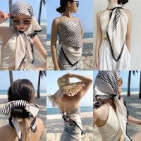 ราคา ผ้าพันคอ ผ้าคลุมไหล่ ลายหลุย ผ้าคลุมซาติน ลายหลุย ผ้าคาดอก ผ้าโพกหัว ฮิญาบ ผ้าคลุมหัว satin shalw scarf ขนาด 90x90 cm (16841454175)