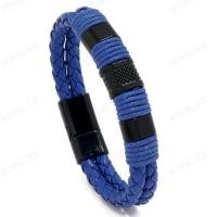 ราคา สร้อยข้อมือหนังถักเรียบง่ายสำหรับผู้ชายและผู้หญิงสร้อยข้อมือหัวเข็มขัดแม่เหล็ก PU (20468927191)