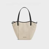ราคา CHARLES and KEITH CK2 30782201 กระเป๋าสะพายไหล่เดียวความจุขนาดใหญ่ดีไซน์สองด้านสำหรับผู้หญิง (20681890030)