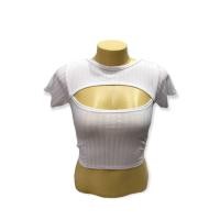 ราคา เสื้อครอปแขนสั้น เปิดอก สไตล์เกาหลีแนวเซ็กซี่ เสื้อครอปเอวลอย (13594545197)