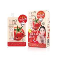 ราคา 1กล่อง บรรจุ 6 ซอง บีบี ซีซี กันแดด สมูทโตะ Smooto Tomato Collagen BB CC Sunscreen Cream (20166215116)