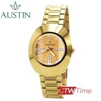 ราคา AUSTIN นาฬิกาข้อมือผู้ชาย Automatic สายสแตนเลส รุ่น AM1632G พลอยขาว 18 เม็ด กระจก Sapphire กันรอย (14757923238)
