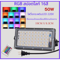 ราคา สปอตไลท์ LED RGB50W 100Wหลอดไฟ โคมไฟสปอร์ตไลท์ ไฟLEDเปลี่ยนสีได้ 16สี รีโมท (17451696723)