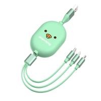 ราคา สายชาร์จ 3ln1 aiq 2020X สายชาร์จโทรศัพท์ USB 8PIN ม้วนเก็บสายได้ ทรงตลับเมตร ลายลูกไก่ สายยาว 1 เมตร มีหัว Type CiPhMicro (11632199768)