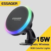 ราคา Essager RGB ที่วางโทรศัพท์ในรถ Qi 15W ที่ชาร์จแบบไร้สาย Macsafe สำหรับ iPhone 15 14 13 Samsung ที่วางโทรศัพท์ทั่วไป Beak Hook Stand Paste Bracket รถชาร์จแบบไร้สาย (21262802053)