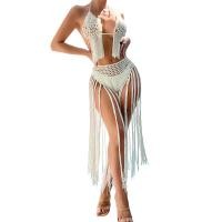 ราคา ยกทรงมีพู่ถักโครเชต์สำหรับผู้หญิง ชุดว่ายน้ำเซ็ตผ้าคลุมรถอัพชุดสำหรับเดินชายหาด2ชิ้นบิกินี่ครบชุดชุดว่ายน้ำ (18173267389)