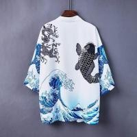 ราคา Hauri Yukata เสื้อชุดแฟนซีซามูไรเสื้อคาร์ดิแกน Kimono ญี่ปุ่นสำหรับผู้ชายเสื้อกิโมโนเสื้อแจ็กเก็ตเสื้อคลุมกิโมโนผู้ชาย Yukata Haori 12805 (20280703673)
