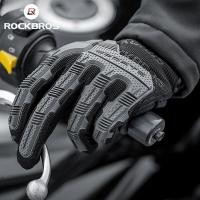 ราคา ROCKBROS ขี่จักรยานถุงมือฤดูหนาว windproof หน้าจอสัมผัสลื่นถุงมือจักรยาน MTB ถุงมือเต็มนิ้วจักรยานจักรยานอุปกรณ์ (1732318858)
