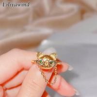 ราคา Liliyawind แหวนหัวแมวขัดเพทายชุบทอง18K สำหรับผู้หญิงและ G1R (16311883159)