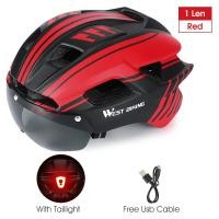 ราคา WEST การขี่มอเตอร์ไซค์หมวกกันน็อก Integrally Molded Breathable หมวกกันน็อคจักรยานกับไฟ LED แว่นตาหมวกกันน็อกไฟฟ้าหมวกกันน็อค MTB หมวกกันน็อคขี่จักรยานถนน (9766899887)