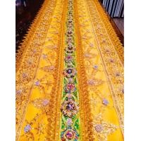 ราคา ผ้าสไบห่มพระพุทธรูป สำหรับองค์พระหน้าตัก 40 45 นิ้ว สีเหลืองทอง ปักด้วยคริสตัลสีนพเก้า (7647352764)