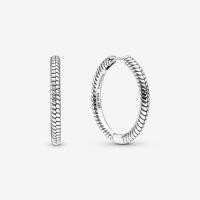 ราคา 925 Sterling Silver Moments Charm Hoop Earrings Rose Gold Circle Earring DIY Jewelry For Women (21013094433)