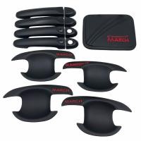 ราคา March nissan march เบ้ากันรอย ครอบมือจับ ครอบฝาถัง แยกชื้อได้ค่ะเลือกในตัวเลือก สีดำโลโก้แดง (19552913639)