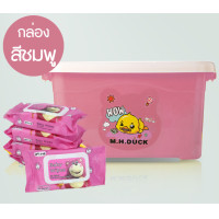 ราคา พร้อมส่ง ทิชชู่เปียก Baby Wipes พร้อมกล่องน้องเป็ด 10PCS BOX หมีล็อตโซ่ มีฝาปิด กระดาษทิชชู่เปียก (21116896779)