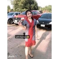 ราคา เดรสกะเหรี่ยง เดรสผ้าฝ้ายคอวี (16508190138)