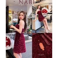 ราคา ? ? ? ? เดรสเกาะอกผ้า 3D สีแดงเลือดหมู ใส่ได้ทุกเทศกาล สีหรูดูแพง (21185102852)