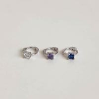 ราคา A piece ต่างหูเงินแท้ all silver 924 crystal one touch 02 color gem (8318485353)