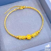 ราคา ข้อมือปี่เซียะทองคำแท้คู่แพนโดร่า เกลียวทองเหลือง น้ำหนักทอง 0 3 กรัม ทองคำแท้ 99 99 24K (19677560339)