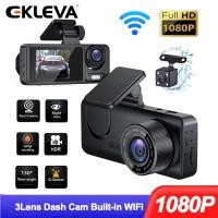 ราคา EKLEVA กล้องติดรถยนต์3ช่องสำหรับรถยนต์1080P Dvr ในรถยนต์ DVR เครื่องบันทึกวีดีโอ Kamera Spion WIFI สำหรับอุปกรณ์รถยนต์กล่องดำยานพาหนะ (21119011336)