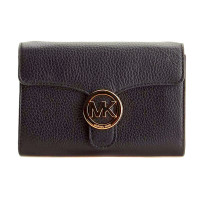 ราคา กระเป๋าสตางค์สะพาย Michael Kors แท้ หนังแท้นิ่ม ช่องเยอะ สะพายเฉียงได้ ปรับความยาวสายได้ Michael Kors 38F8XV3C3L Vanna Leather Phone Crossbody Black (1521334240)