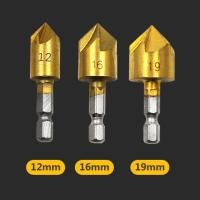 ราคา 3ชิ้น ดอกผายรู แกนหกเหลี่ยม ผายหัวน็อต ดอกเจาะผาย Countersink drill bit ดอกเจาะไม้ผายหัว สำหรับงานเจาะเพื่อยึดเกลียวปล่อย หลบหัวสกรูให้เรียบ (20716612159)