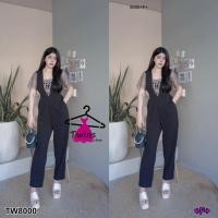 ราคา TW8000 Jumpsuit ชุดจั้มสูทขายาว แขนสั้น งานลูกไม้ลายมงกุฏ (436913669)