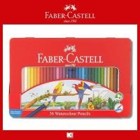 ราคา สีไม้ระบายน้ำ Faber Castell นกแก้ว 12 24 36 48 สี กล่องเหล็ก (15656053736)